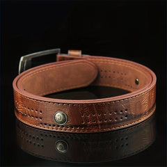 Vintage Needle Buckle Belt Jeans With Rivets Men's Belt