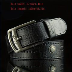 Vintage Needle Buckle Belt Jeans With Rivets Men's Belt