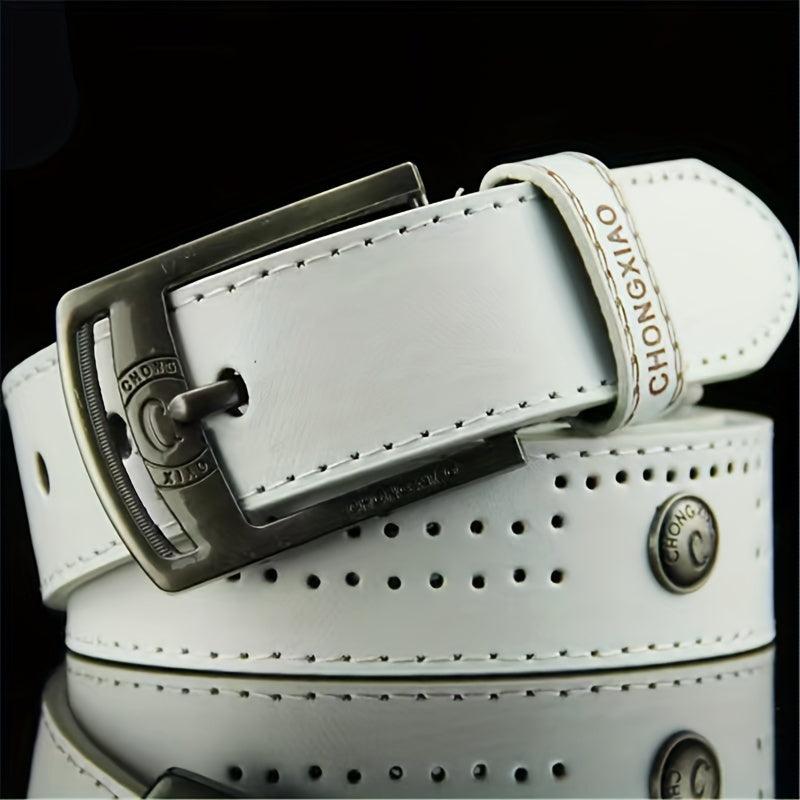 Vintage Needle Buckle Belt Jeans With Rivets Men's Belt