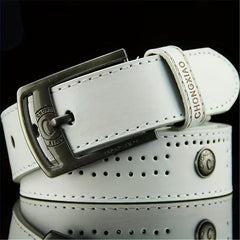 Vintage Needle Buckle Belt Jeans With Rivets Men's Belt