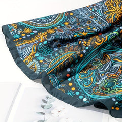 Paisley Print Satin Head Wrap Scarf Silk Large Shawl Hair Accessories