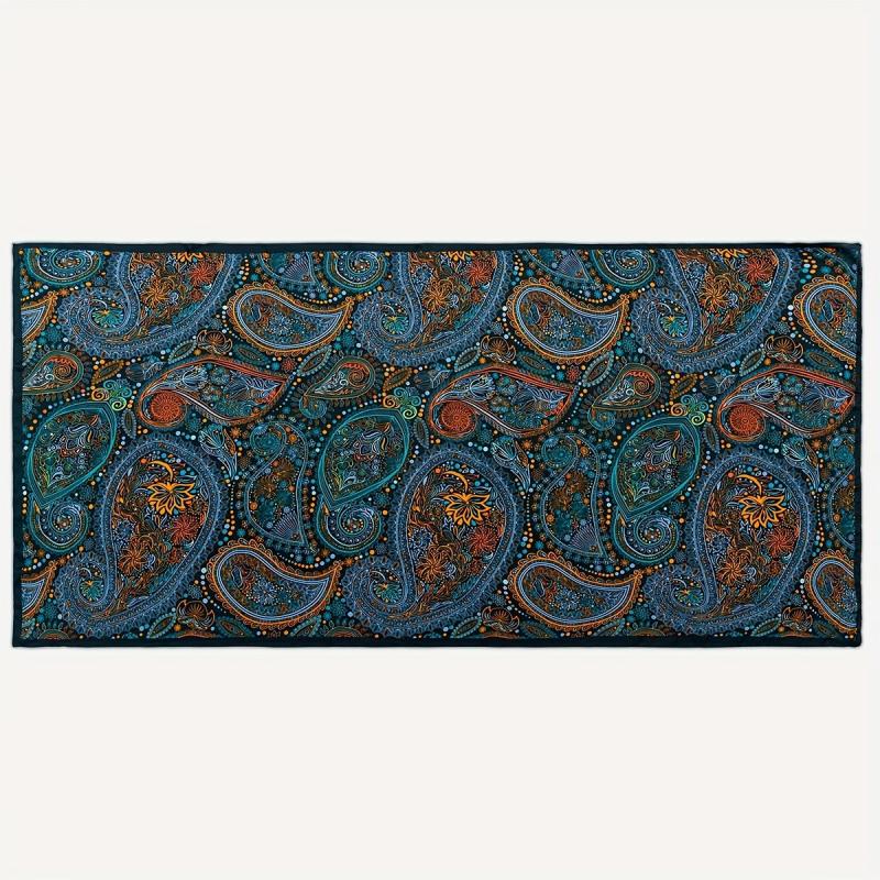 Paisley Print Satin Head Wrap Scarf Silk Large Shawl Hair Accessories