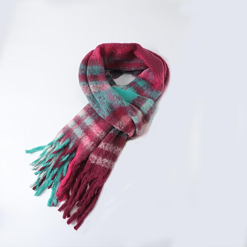 Long Thick Shawl Scarf Winter Tassel Warm Scarf for Men