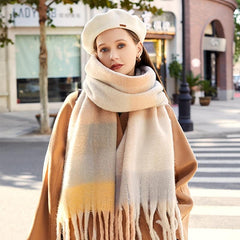 Long Thick Shawl Scarf Winter Tassel Warm Scarf for Men