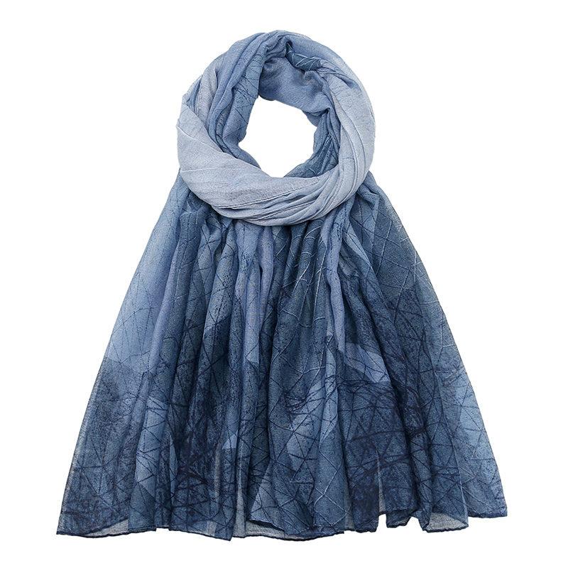 Geometric Line Print Lightweight Scarf for Vacation Sunscreen
