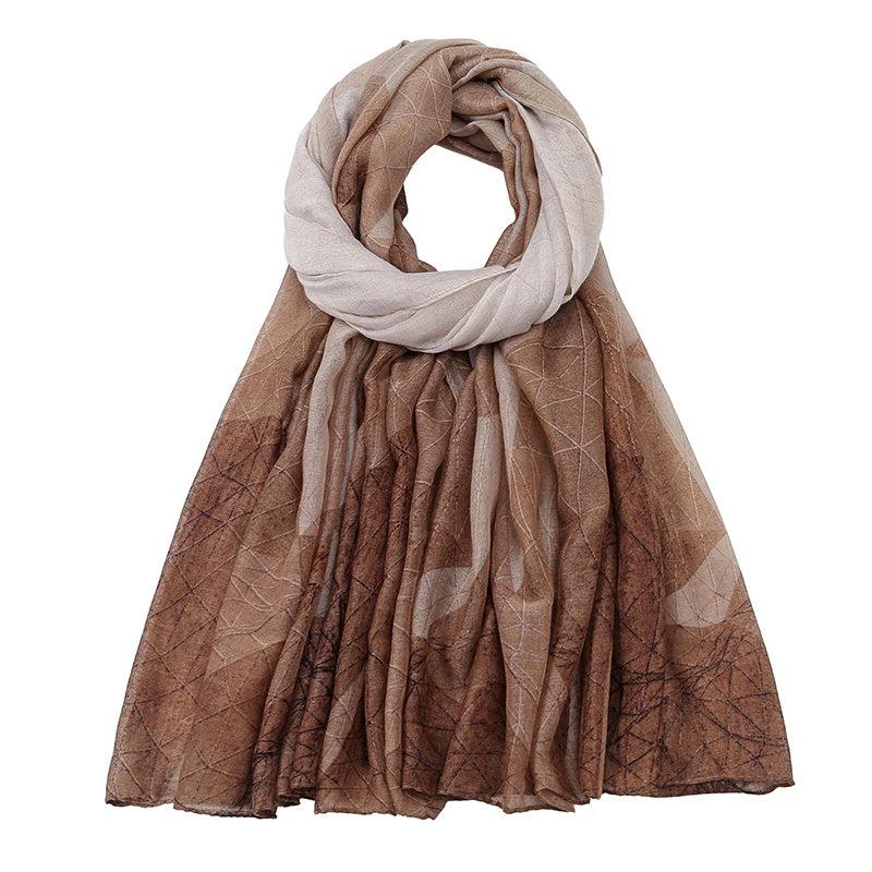Geometric Line Print Lightweight Scarf for Vacation Sunscreen
