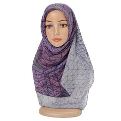 Geometric Line Print Lightweight Scarf for Vacation Sunscreen