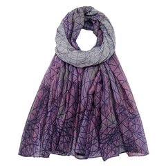 Geometric Line Print Lightweight Scarf for Vacation Sunscreen