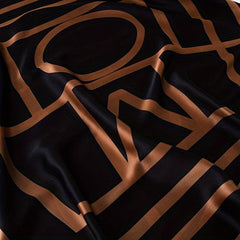 Stripe Print Solid Scarf Classic Geometric Pattern Shawl