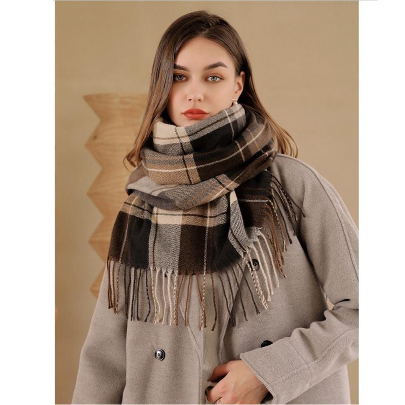 Warm Plaid Scarf Shawl for Women