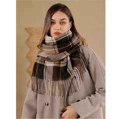Warm Plaid Scarf Shawl for Women