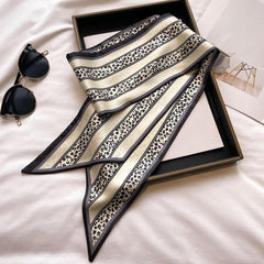 Printed Skinny Silk Twilly Scarf Neck Tie