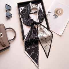 Printed Skinny Silk Twilly Scarf Neck Tie