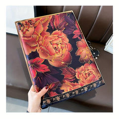 Vintage Rose Print Wine Red Silk Shawl Head Wrap Beach Towel