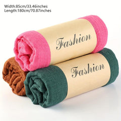 Candy Wrinkle Scarf Hijab Frayed Edge Casual Shawl Windproof Head Wrap