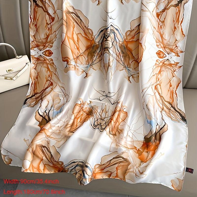 Vintage Tie Dye Print Scarf Classic Satin Warm Shawl Silk Scarves Sunscreen