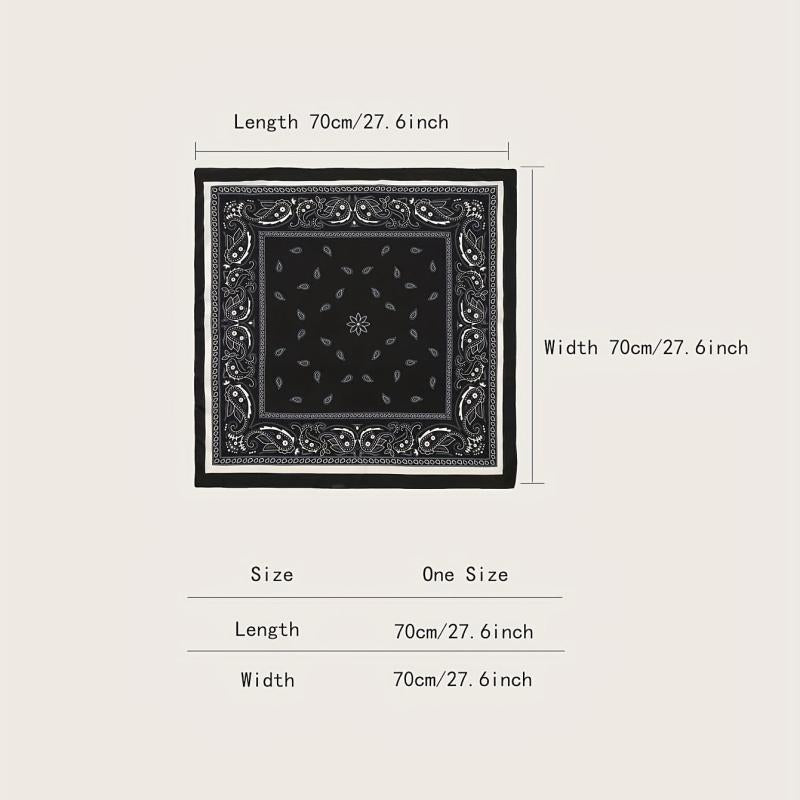 Casual Paisley Print Bandana Classic Satin Square Scarf For Women