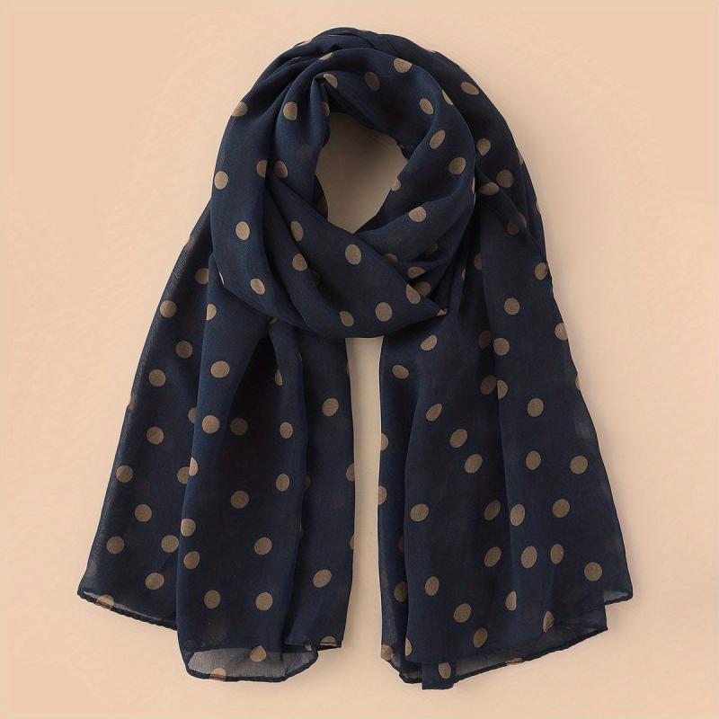 Polka Dot Chiffon Scarf Solid Shawl Head Wrap