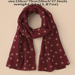 Polka Dot Chiffon Scarf Solid Shawl Head Wrap