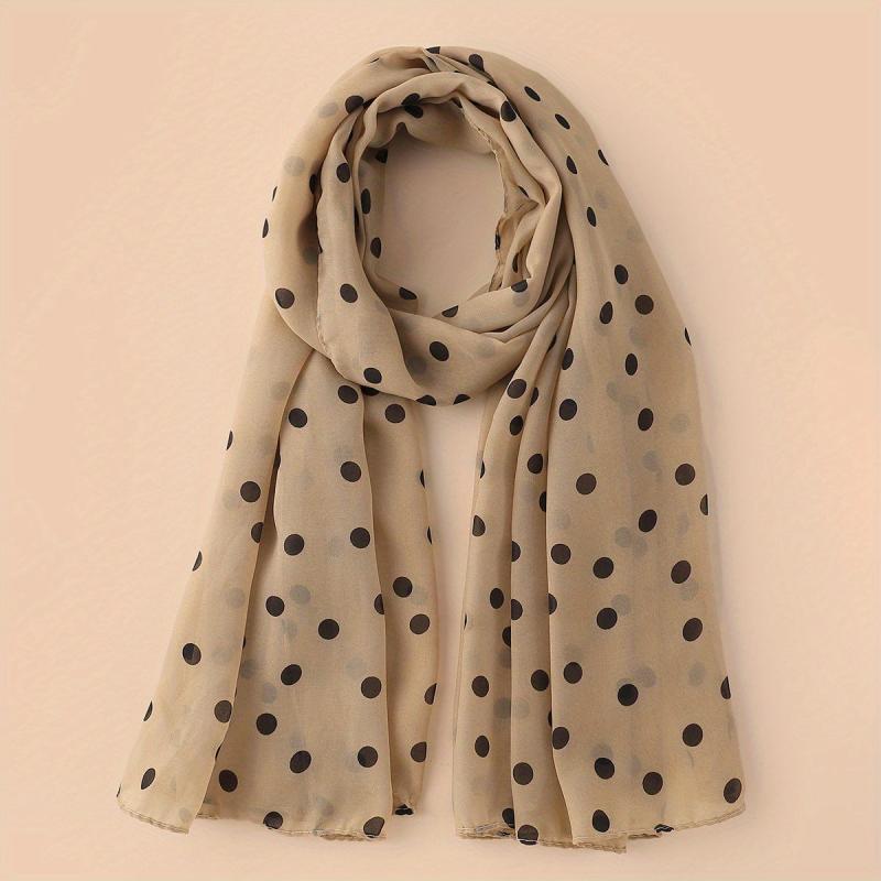 Polka Dot Chiffon Scarf Solid Shawl Head Wrap