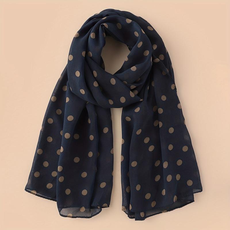 Polka Dot Chiffon Scarf Solid Shawl Head Wrap