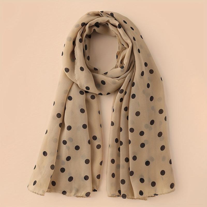 Polka Dot Chiffon Scarf Solid Shawl Head Wrap