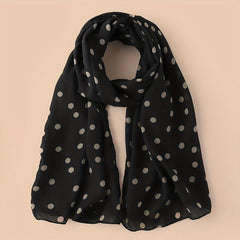 Polka Dot Chiffon Scarf Solid Shawl Head Wrap