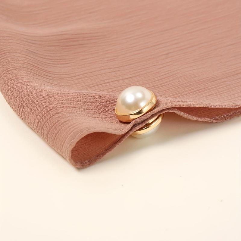 6pcs Faux Pearl Magnet Buckle Scarf Clips Casual Shawl Clips Hijab Pin
