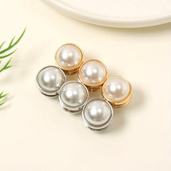 6pcs Faux Pearl Magnet Buckle Scarf Clips Casual Shawl Clips Hijab Pin