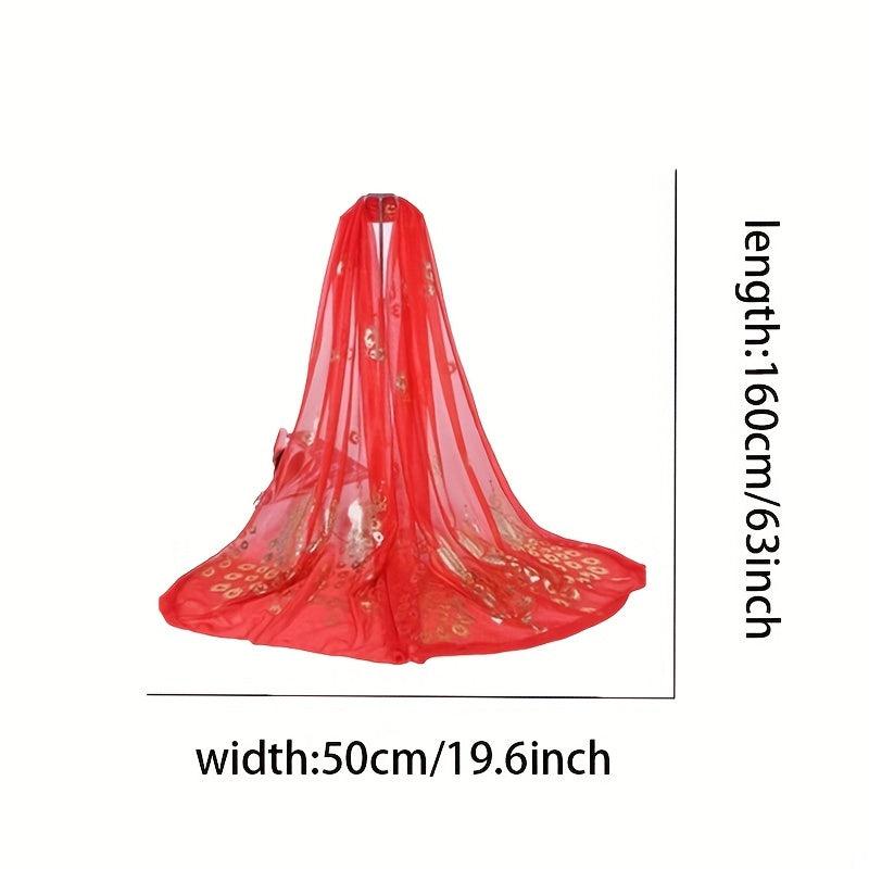 Phoenix Hot Stamping Chiffon Scarf Solid Classic Shawl Breathable
