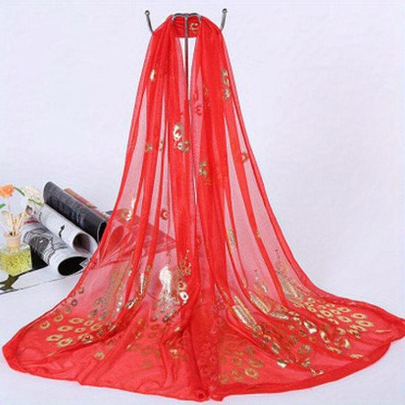 Phoenix Hot Stamping Chiffon Scarf Solid Classic Shawl Breathable