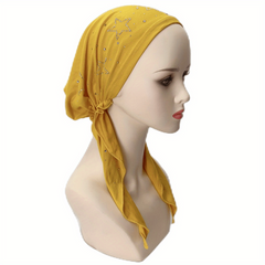 Rhinestone Star Decor Head Wraps Turban Chemo Cap Headwear