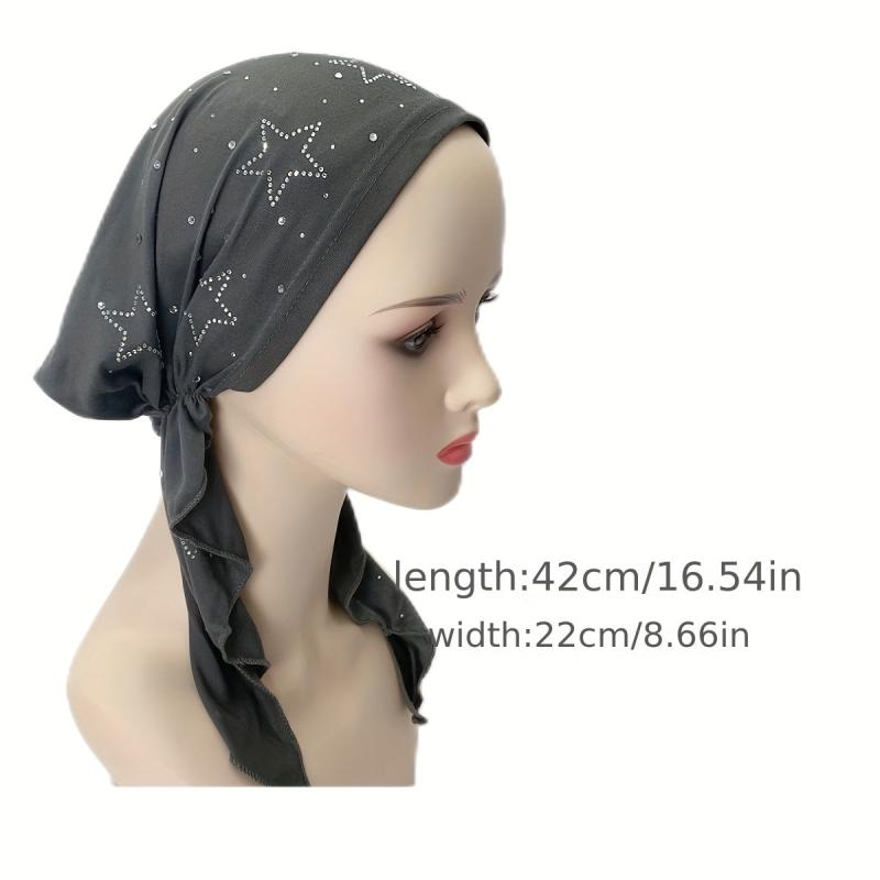 Rhinestone Star Decor Head Wraps Turban Chemo Cap Headwear