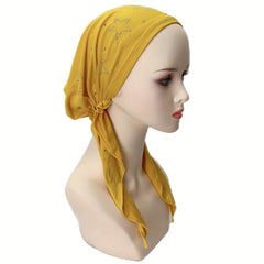 Rhinestone Star Decor Head Wraps Turban Chemo Cap Headwear