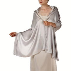 Satin Shawl Solid Thin Scarf Classic Silk Cape Evening Dresses Shawls Wraps