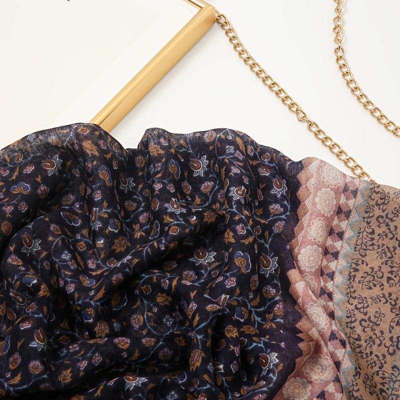 Ethnic Print Tassel Turban Scarf Retro Warm Shawl