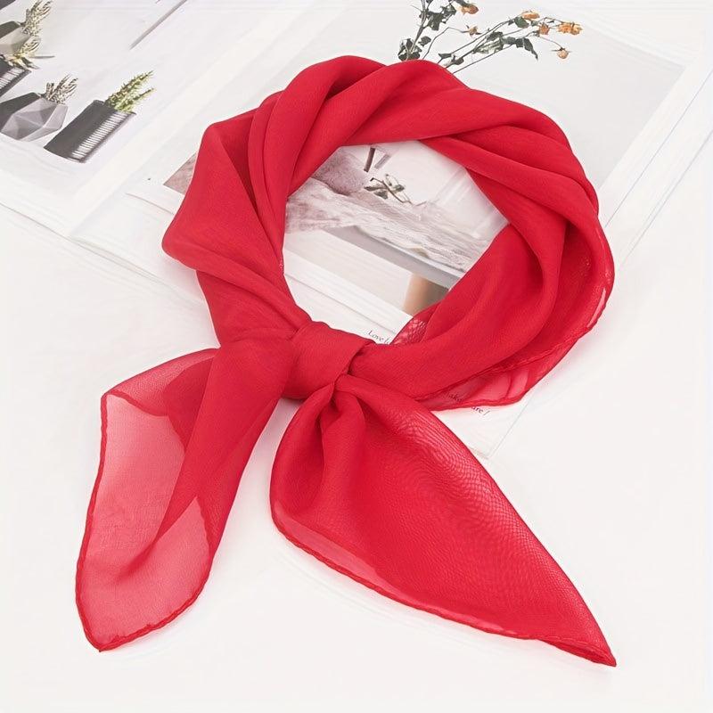 Plain Chiffon Neckerchief Bandana Shawl Scarf Head Wrap