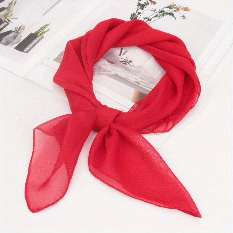 Plain Chiffon Neckerchief Bandana Shawl Scarf Head Wrap