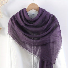 Solid Wrinkle Headscarf Thin Breathable Scarf Sunproof Casual Outdoor Bandana