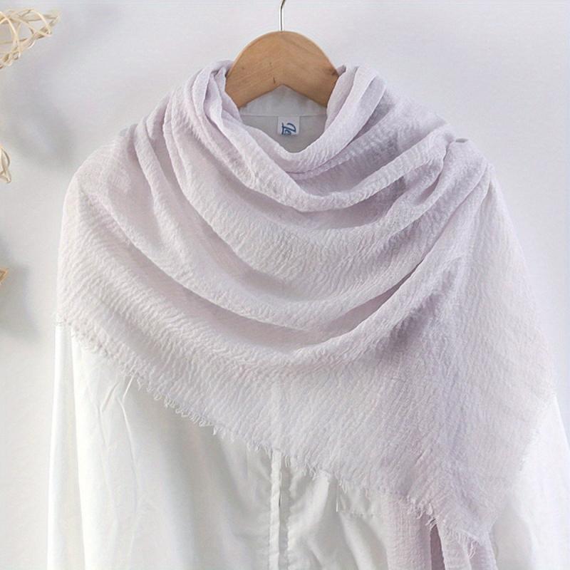 Solid Wrinkle Headscarf Thin Breathable Scarf Sunproof Casual Outdoor Bandana