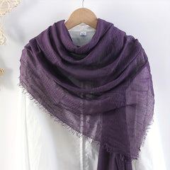 Solid Wrinkle Headscarf Thin Breathable Scarf Sunproof Casual Outdoor Bandana