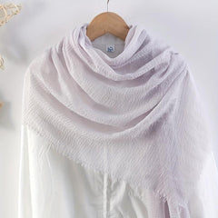Solid Wrinkle Headscarf Thin Breathable Scarf Sunproof Casual Outdoor Bandana