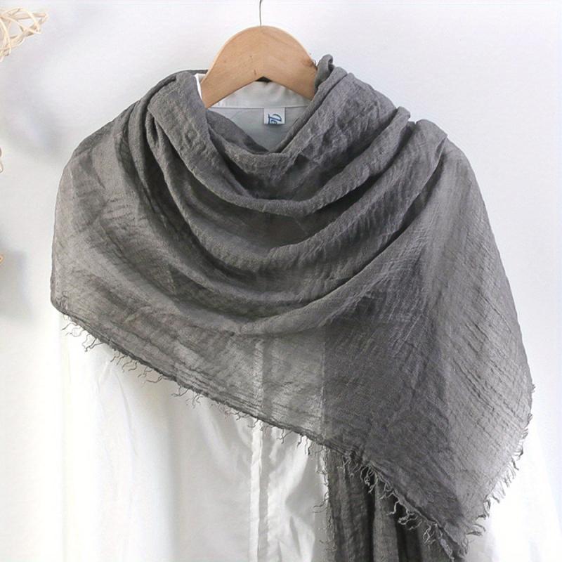 Solid Wrinkle Headscarf Thin Breathable Scarf Sunproof Casual Outdoor Bandana