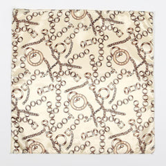 Square Satin Scarf Chain Print Neckerchief Hair Wrap
