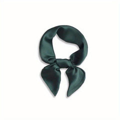 Plain Silk Bandana Solid Square Scarf Neckerchief Casual Head Wrap Hair Accessor