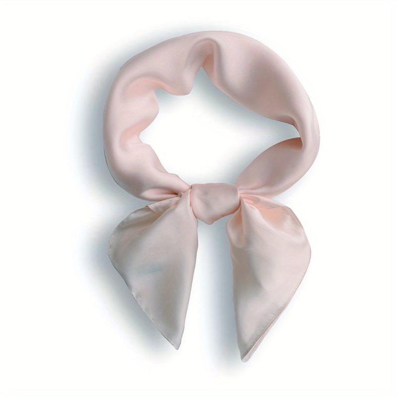 Plain Silk Bandana Solid Square Scarf Neckerchief Casual Head Wrap Hair Accessor