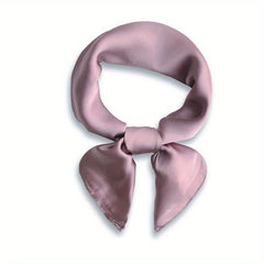 Plain Silk Bandana Solid Square Scarf Neckerchief Casual Head Wrap Hair Accessor