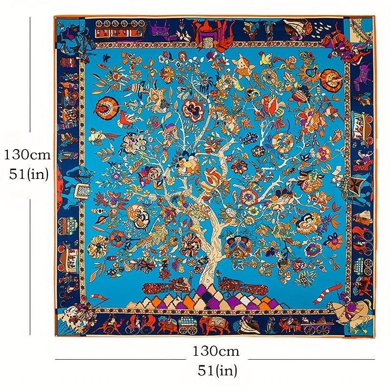 Graphic Tree Bandana Silk Tube Top Casual Shawl Scarf Wrap