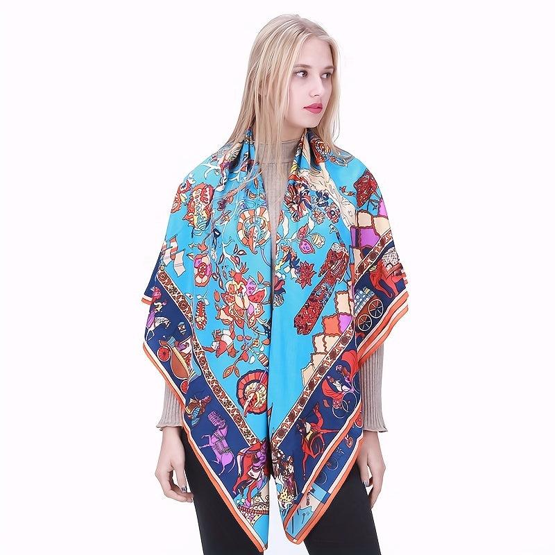 Graphic Tree Bandana Silk Tube Top Casual Shawl Scarf Wrap