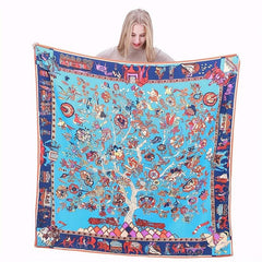 Graphic Tree Bandana Silk Tube Top Casual Shawl Scarf Wrap